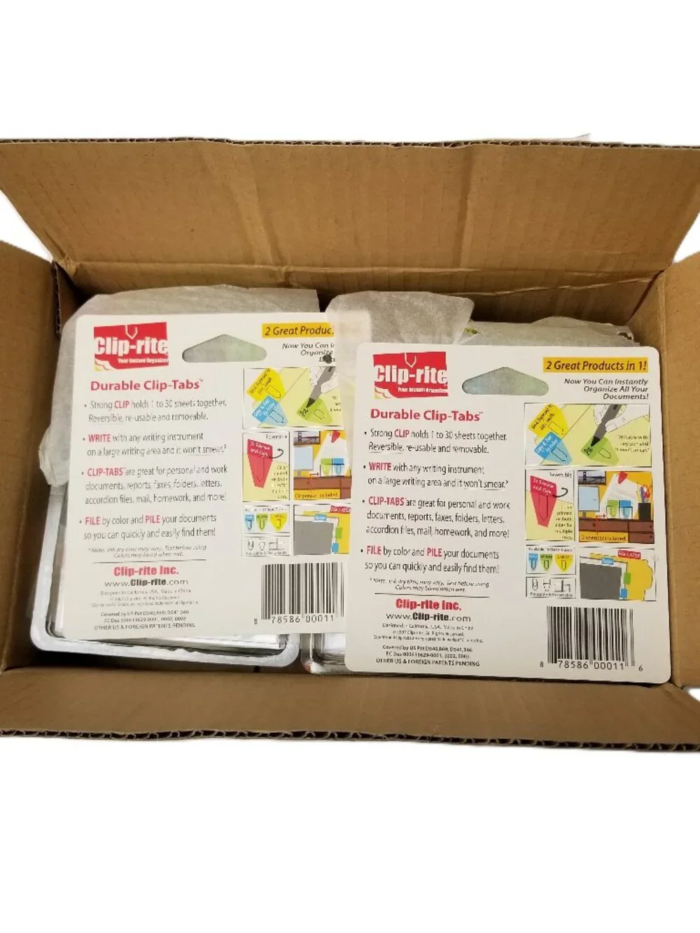 Clip Rite Clip Tabs Lot 12 Packs 288 Tabs Reusable File Organizer Supplies